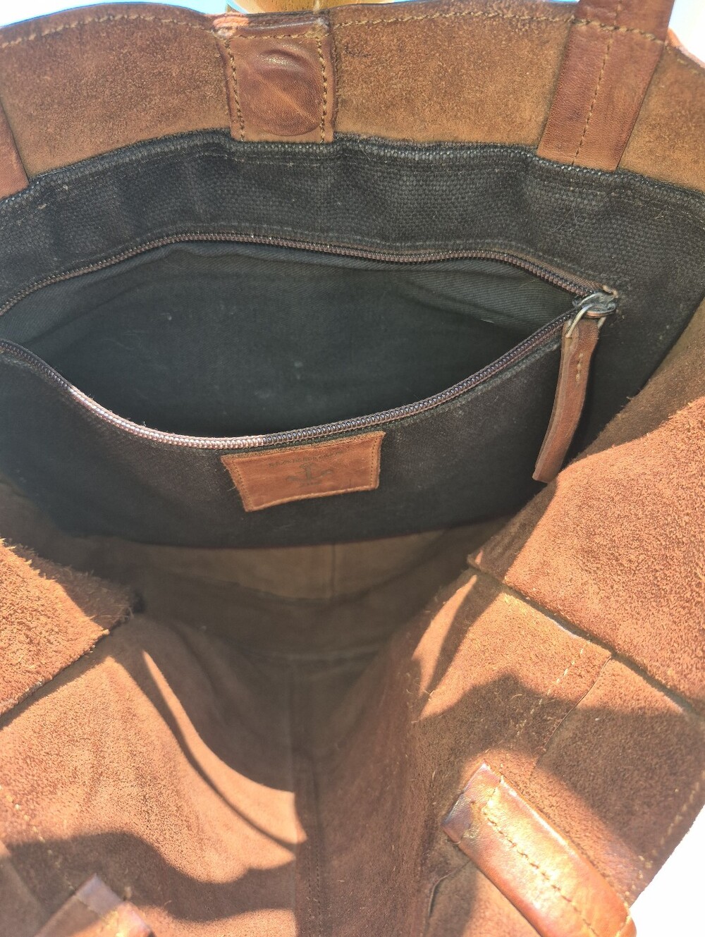 Brown Harbour 2nd Leather Bag featuring A Anchor logo embossed on the Front - Picture 8 of 9